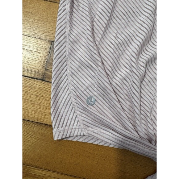 Lululemon Size 4 Ahead by Miles Tie Back V Neck Short Sleeve Top Pink - Picture 4 of 4